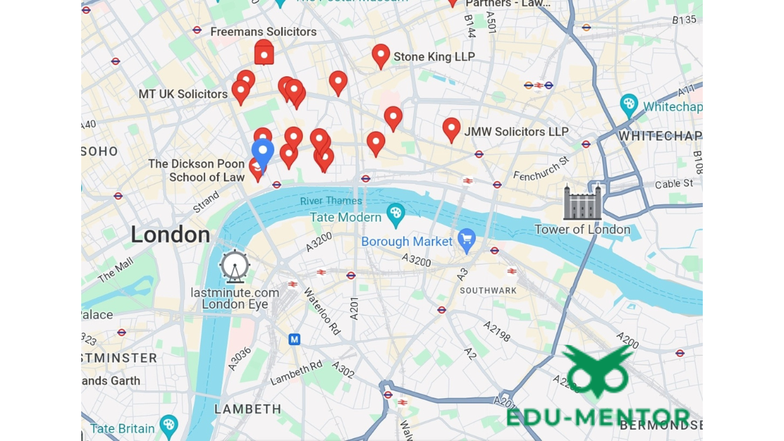 King's College London Map Central London Top Law Firms in London
